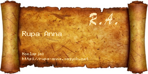 Rupa Anna névjegykártya